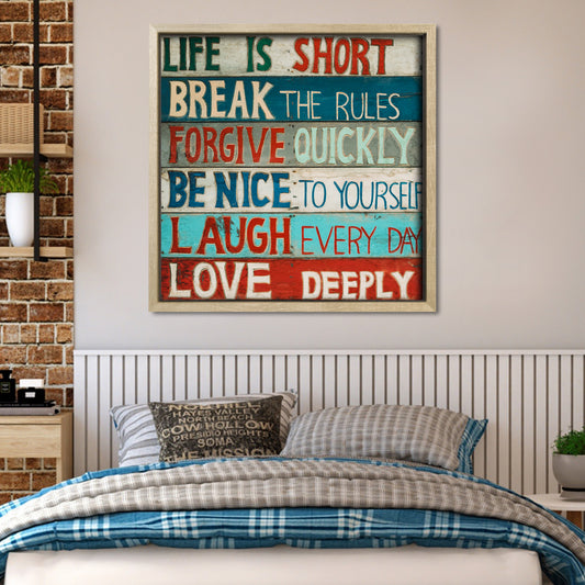 Life is Short Beach Sign Canvas Art