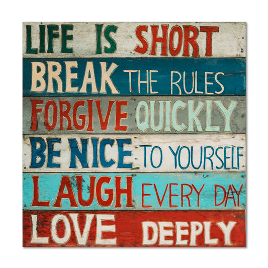 Life is Short Beach Sign Canvas Art