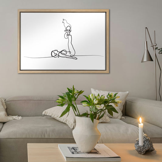 Yoga Cat Woman Canvas Art