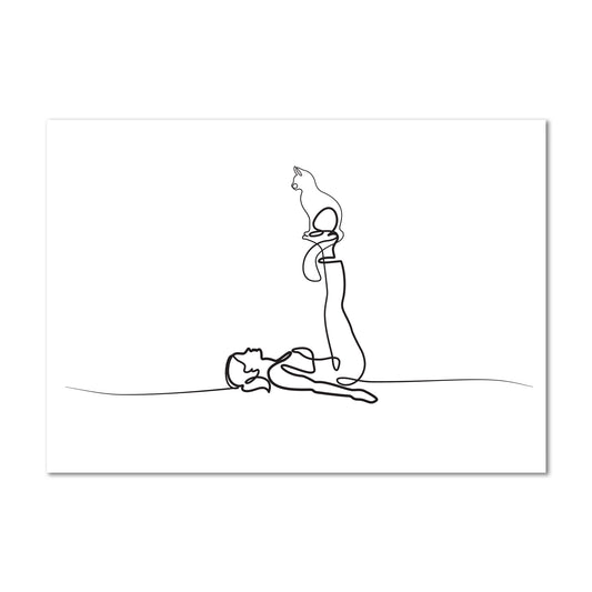 Yoga Cat Woman Canvas Art