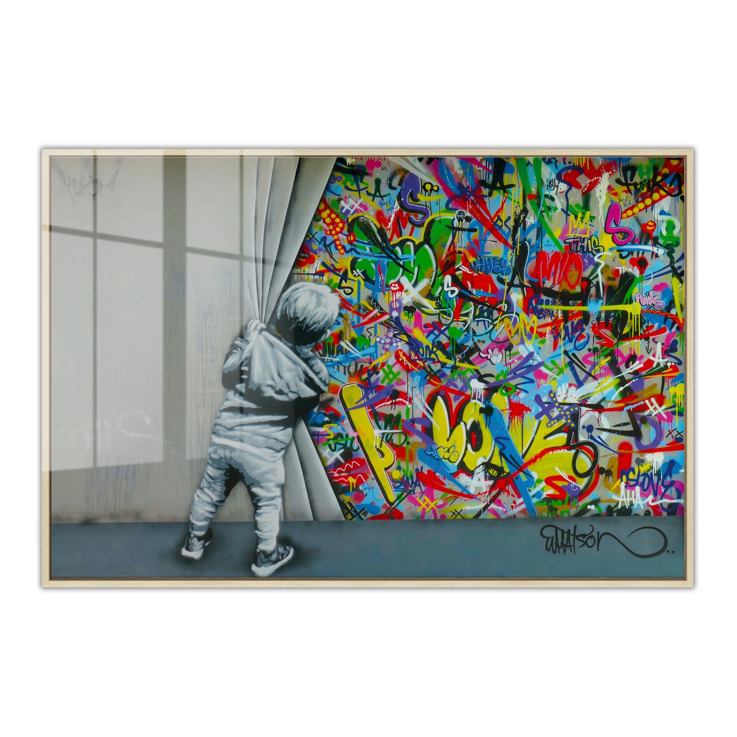 Behind the Curtain Graffiti Acrylic Art Print