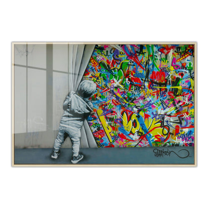 Behind the Curtain Graffiti Acrylic Art Print