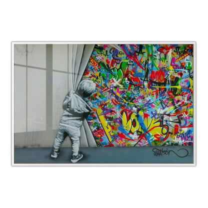 Behind the Curtain Graffiti Acrylic Art Print