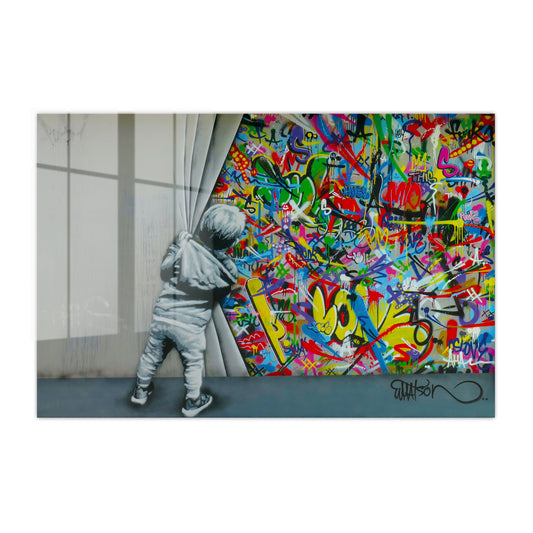 Behind the Curtain Graffiti Acrylic Art Print