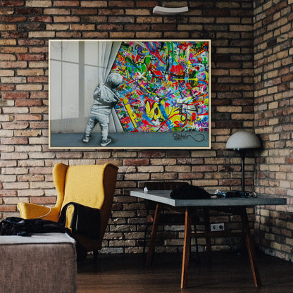 Behind the Curtain Graffiti Acrylic Art Print