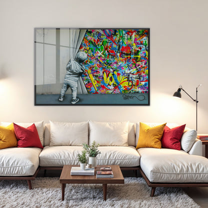 Behind the Curtain Graffiti Acrylic Art Print