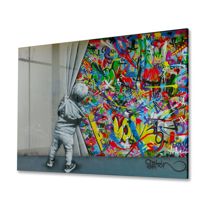 Behind the Curtain Graffiti Acrylic Art Print