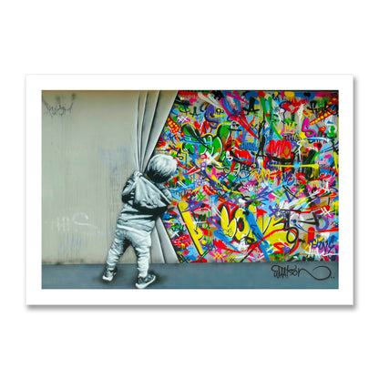 Behind the Curtain Graffiti Art Print