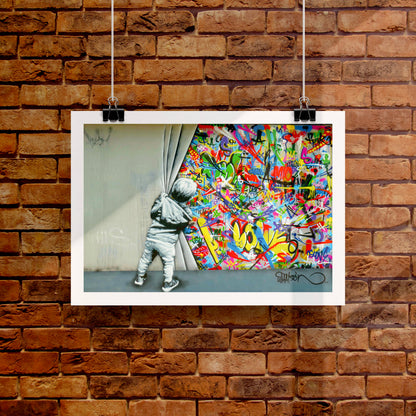 Behind the Curtain Graffiti Art Print