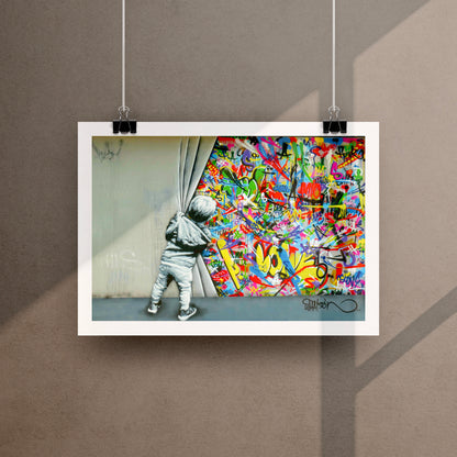 Behind the Curtain Graffiti Art Print