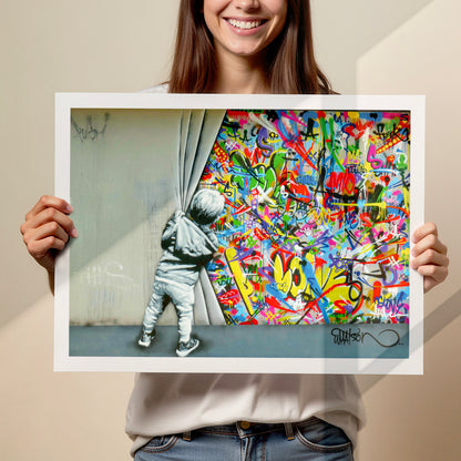 Behind the Curtain Graffiti Art Print