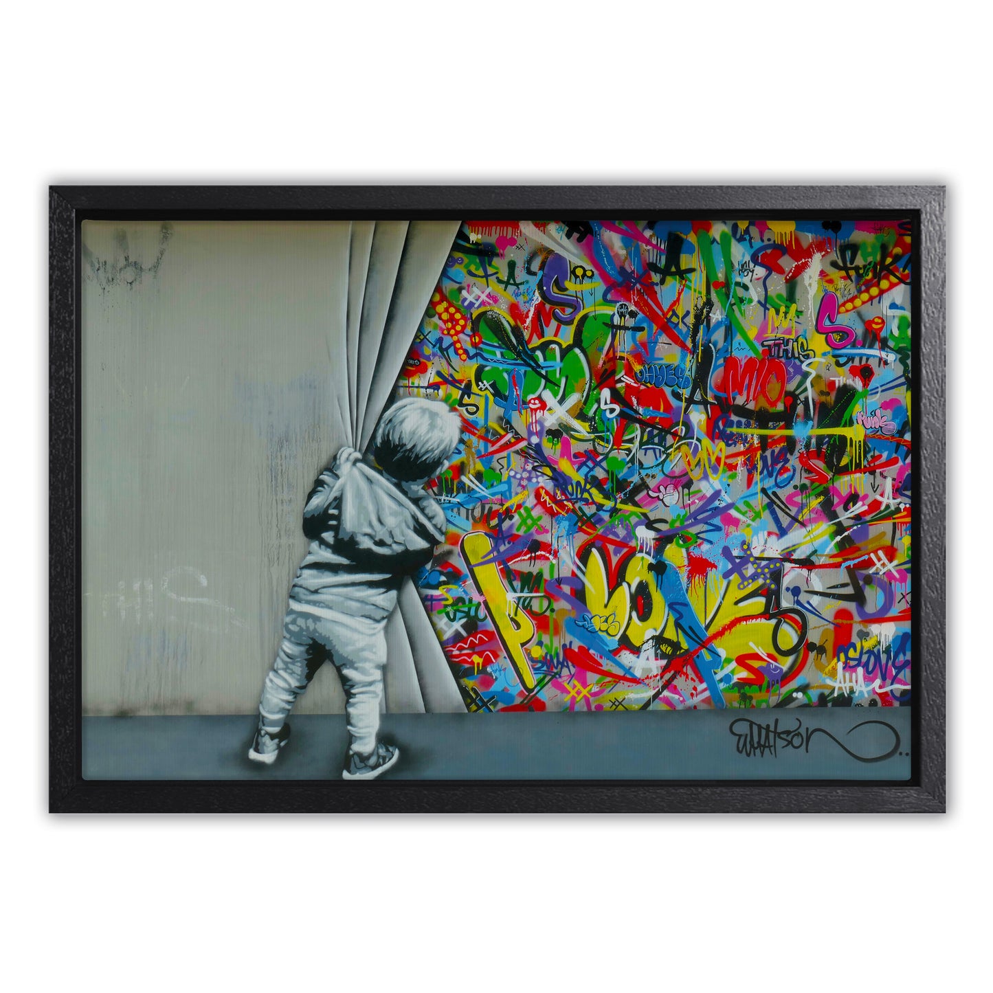 Behind the Curtain Graffiti Canvas Art