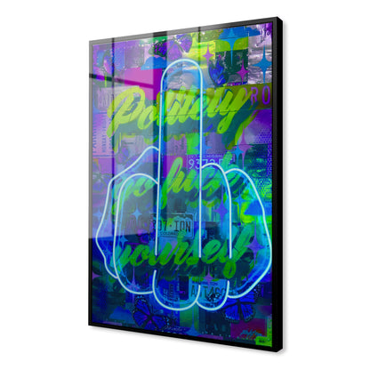 Politely Go F**k Yourself Blue Neon Acrylic Art Print