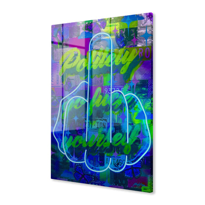 Politely Go F**k Yourself Blue Neon Acrylic Art Print