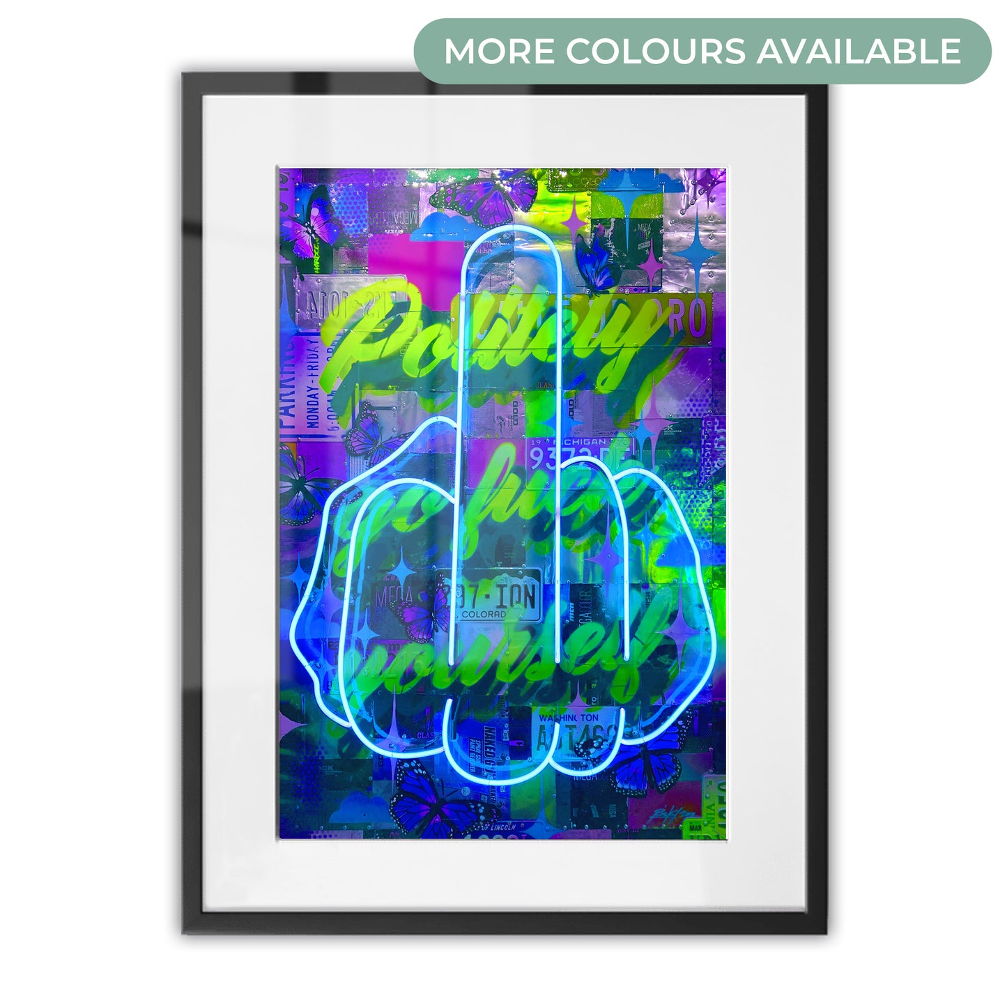 Politely Go F**k Yourself Neon Framed Art Print