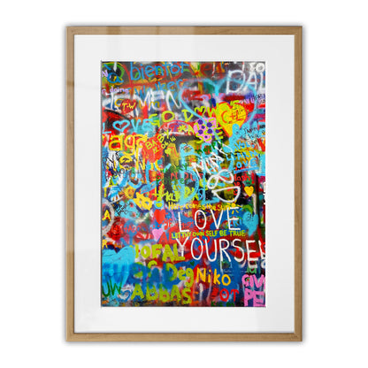 Love Yourself Graffiti Framed Art Print