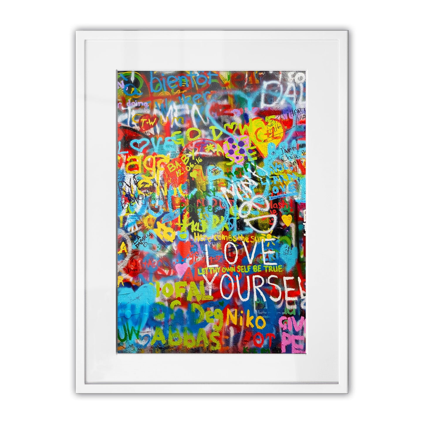 Love Yourself Graffiti Framed Art Print