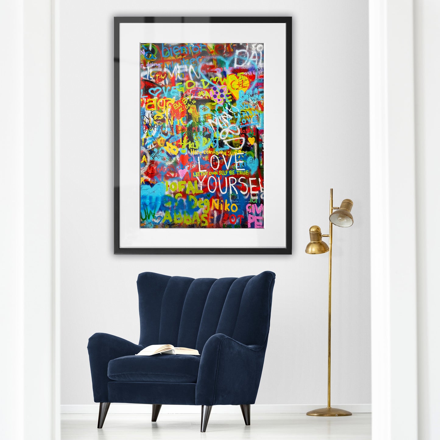 Love Yourself Graffiti Framed Art Print