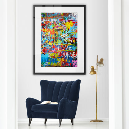 Love Yourself Graffiti Framed Art Print