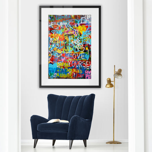 Love Yourself Graffiti Framed Art Print