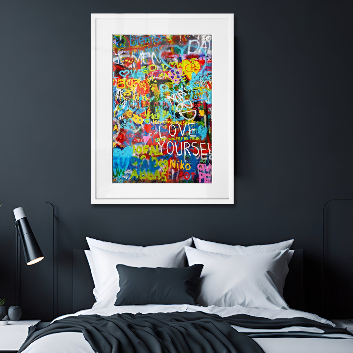 Love Yourself Graffiti Framed Art Print