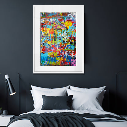 Love Yourself Graffiti Framed Art Print