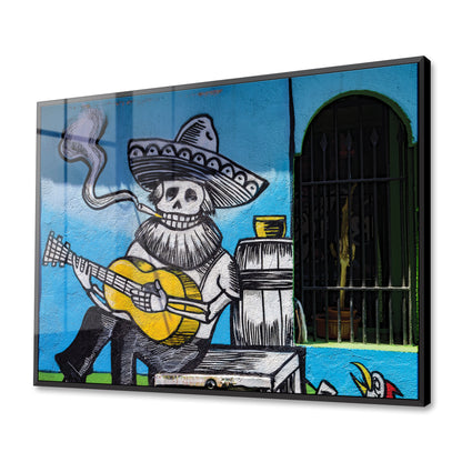 Bones Plays Guitar Acrylic Art Print