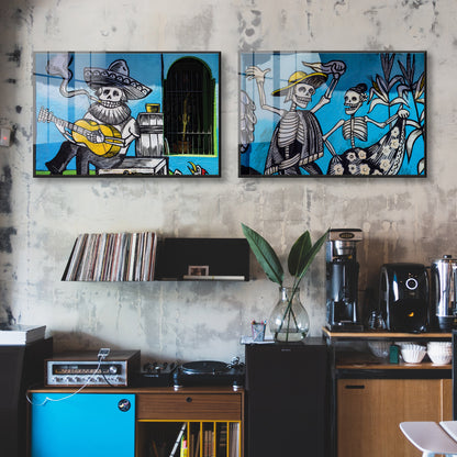 Bones Plays Guitar Acrylic Art Print