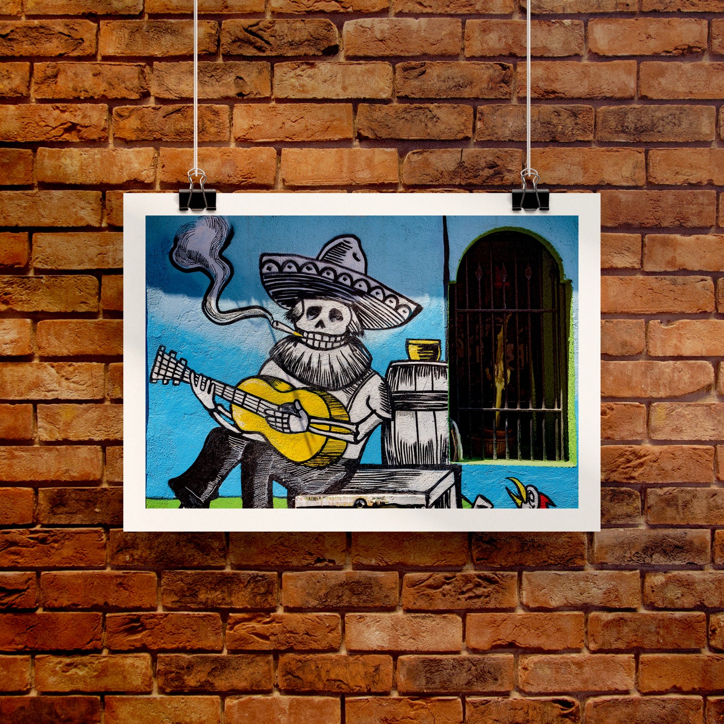 Bones Plays Guitar Art Print