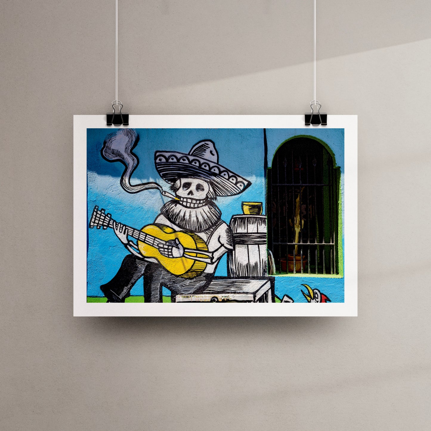 Bones Plays Guitar Art Print
