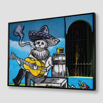 Bones Plays Guitar Canvas Art