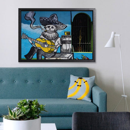 Bones Plays Guitar Canvas Art