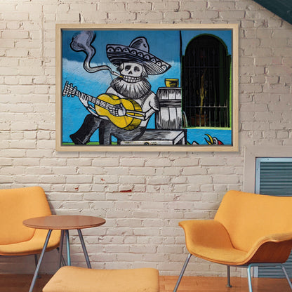 Bones Plays Guitar Canvas Art