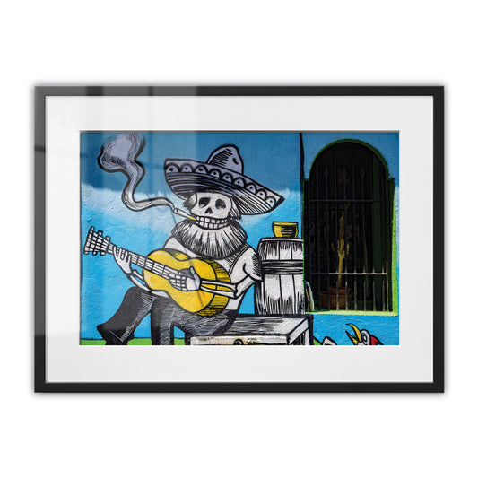 Bones Plays Guitar Framed Art Print