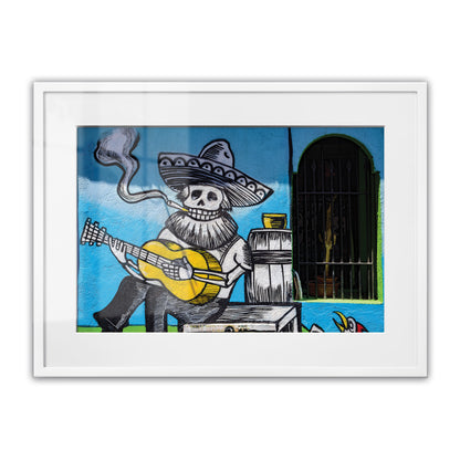 Bones Plays Guitar Framed Art Print