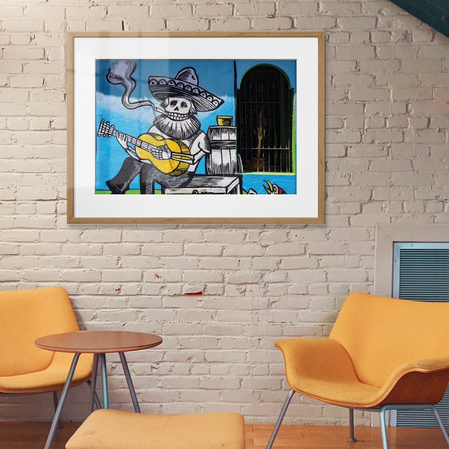 Bones Plays Guitar Framed Art Print