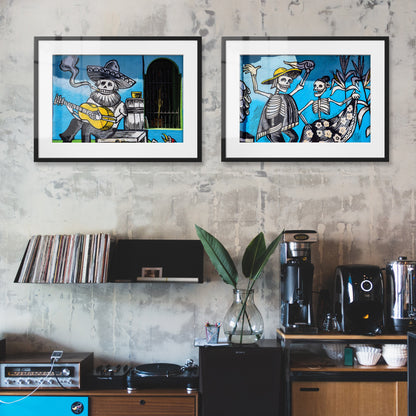 Bones Plays Guitar Framed Art Print