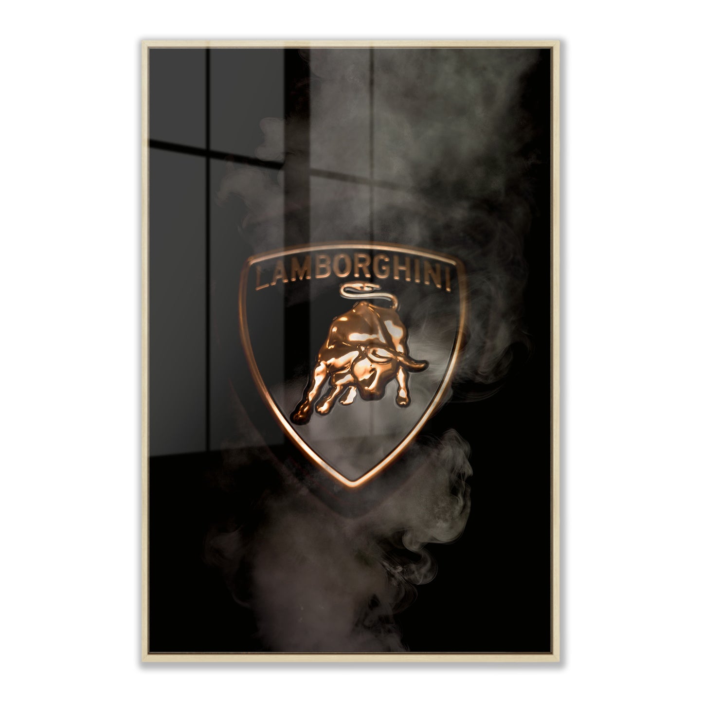 Black Lamborghini Smoking Badge Acrylic Art Print