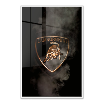 Black Lamborghini Smoking Badge Acrylic Art Print