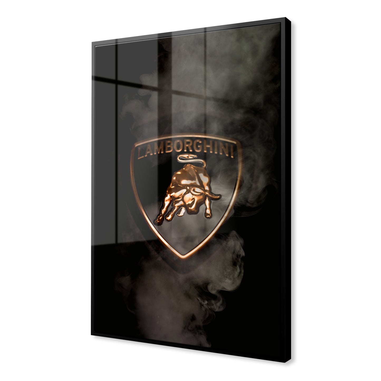 Black Lamborghini Smoking Badge Acrylic Art Print
