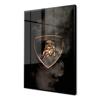 Black Lamborghini Smoking Badge Acrylic Art Print
