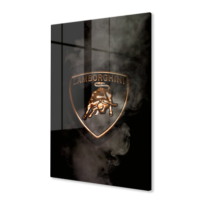 Black Lamborghini Smoking Badge Acrylic Art Print