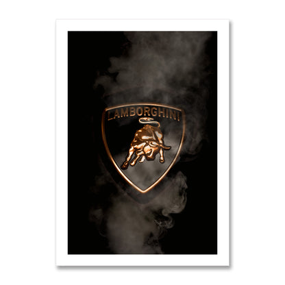 Black Lamborghini Smoking Badge Art Print