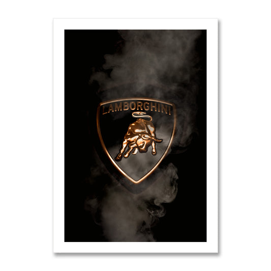 Black Lamborghini Smoking Badge Art Print