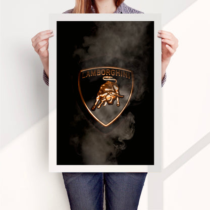 Black Lamborghini Smoking Badge Art Print