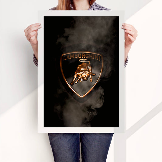 Black Lamborghini Smoking Badge Art Print