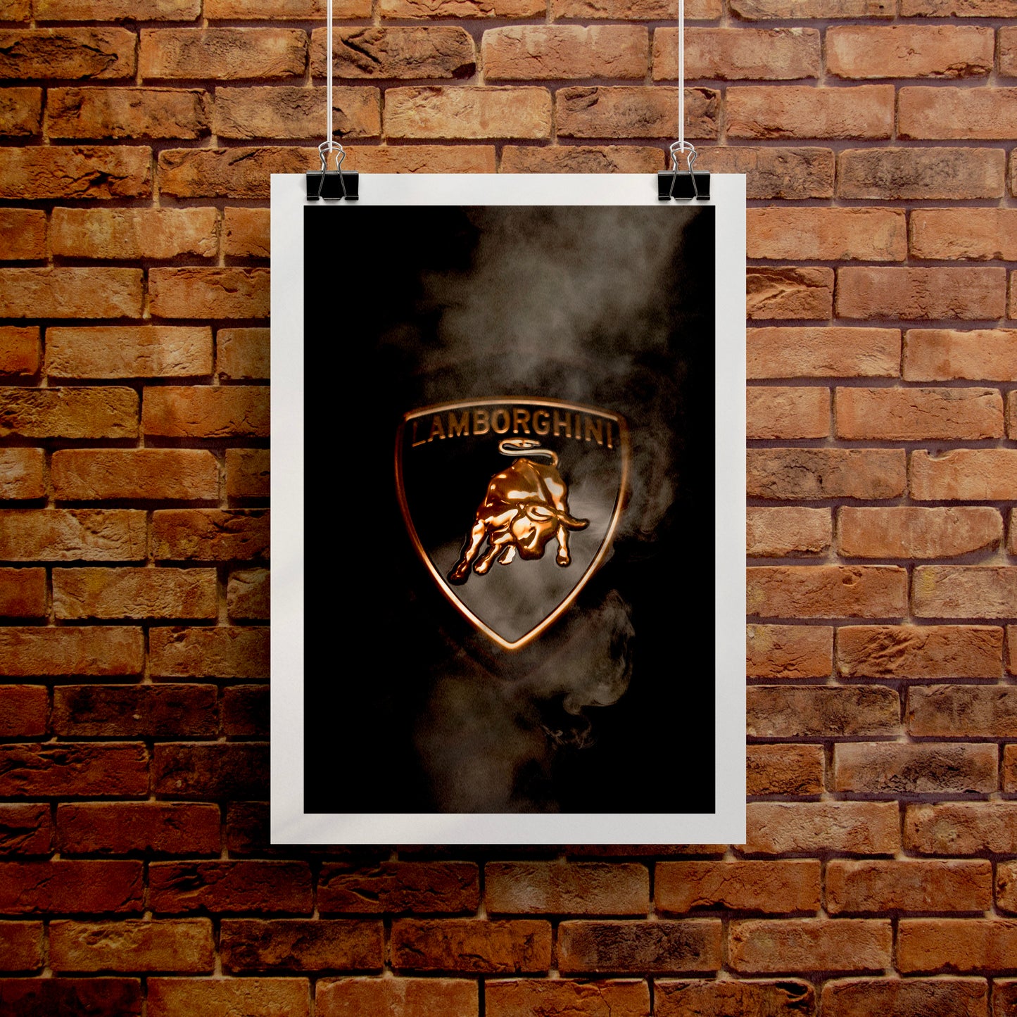 Black Lamborghini Smoking Badge Art Print