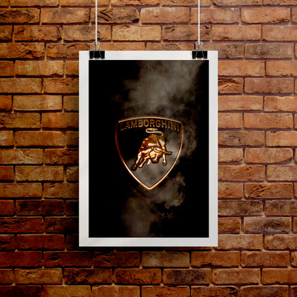 Black Lamborghini Smoking Badge Art Print