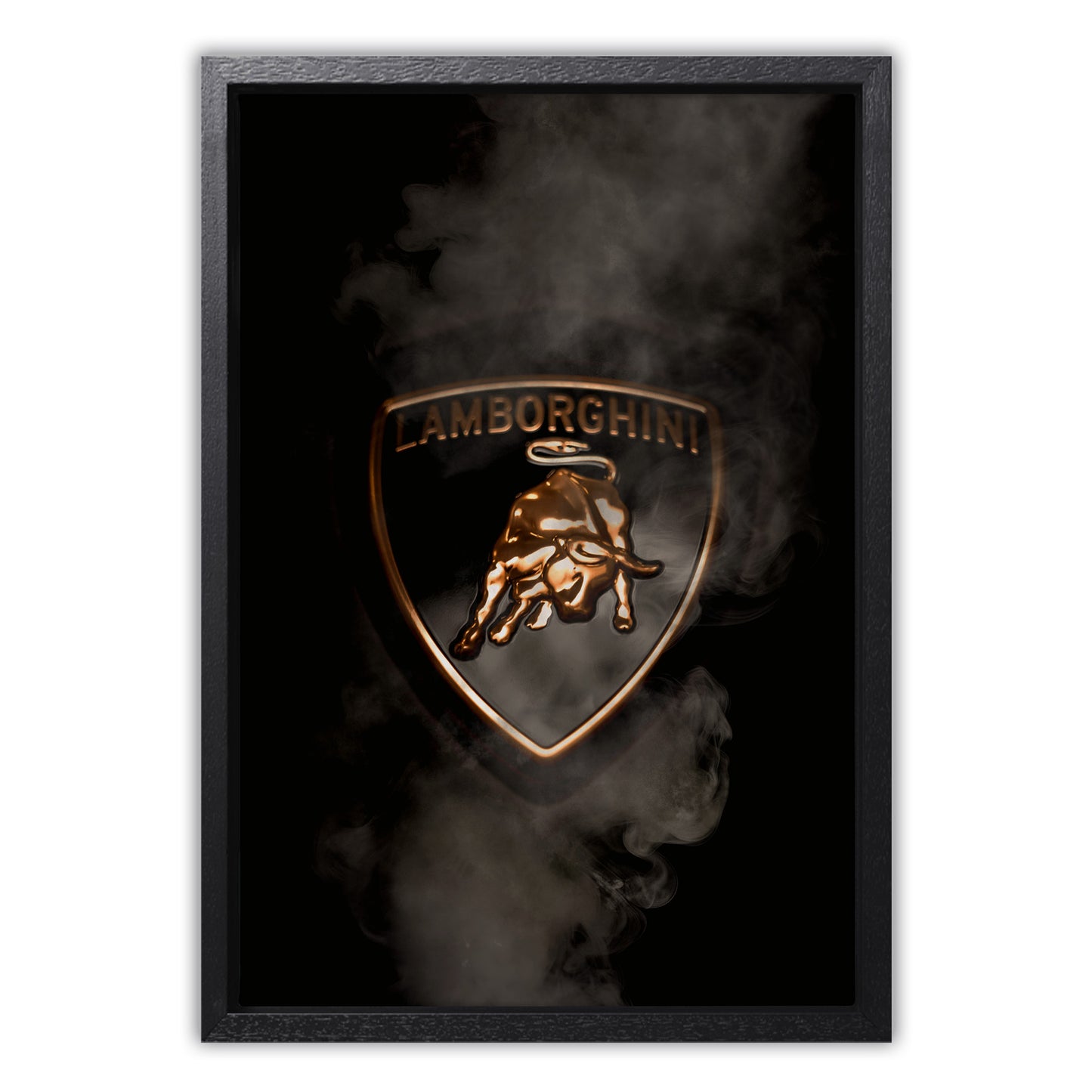 Black Lamborghini Smoking Badge Canvas Art Print
