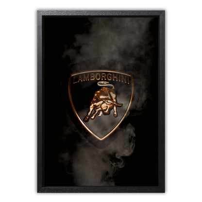 Black Lamborghini Smoking Badge Canvas Art Print